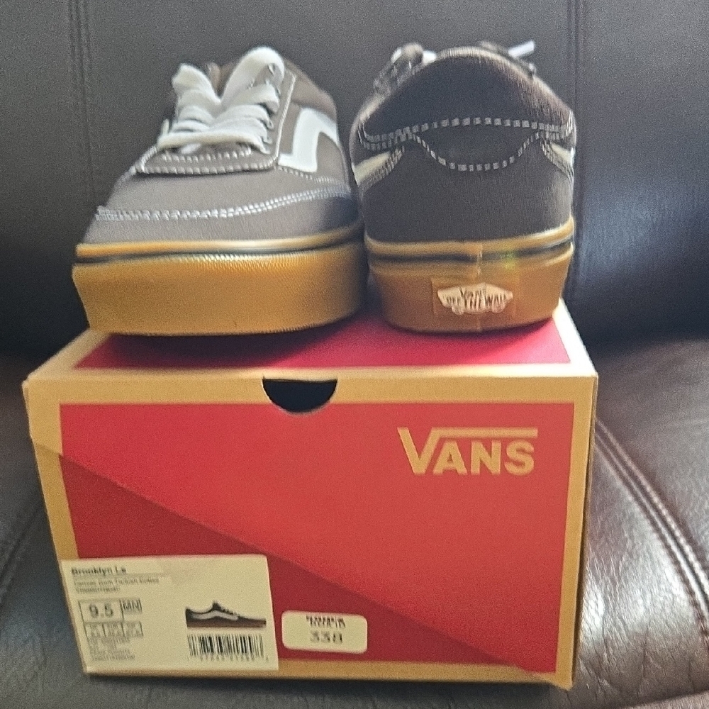 Vans Brown and White Skate Sneakers - Picture 5 of 9